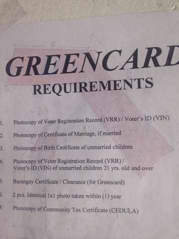 green card las piñas requirements